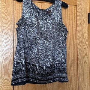 Dana Buchman Black and White Paisley Blouse